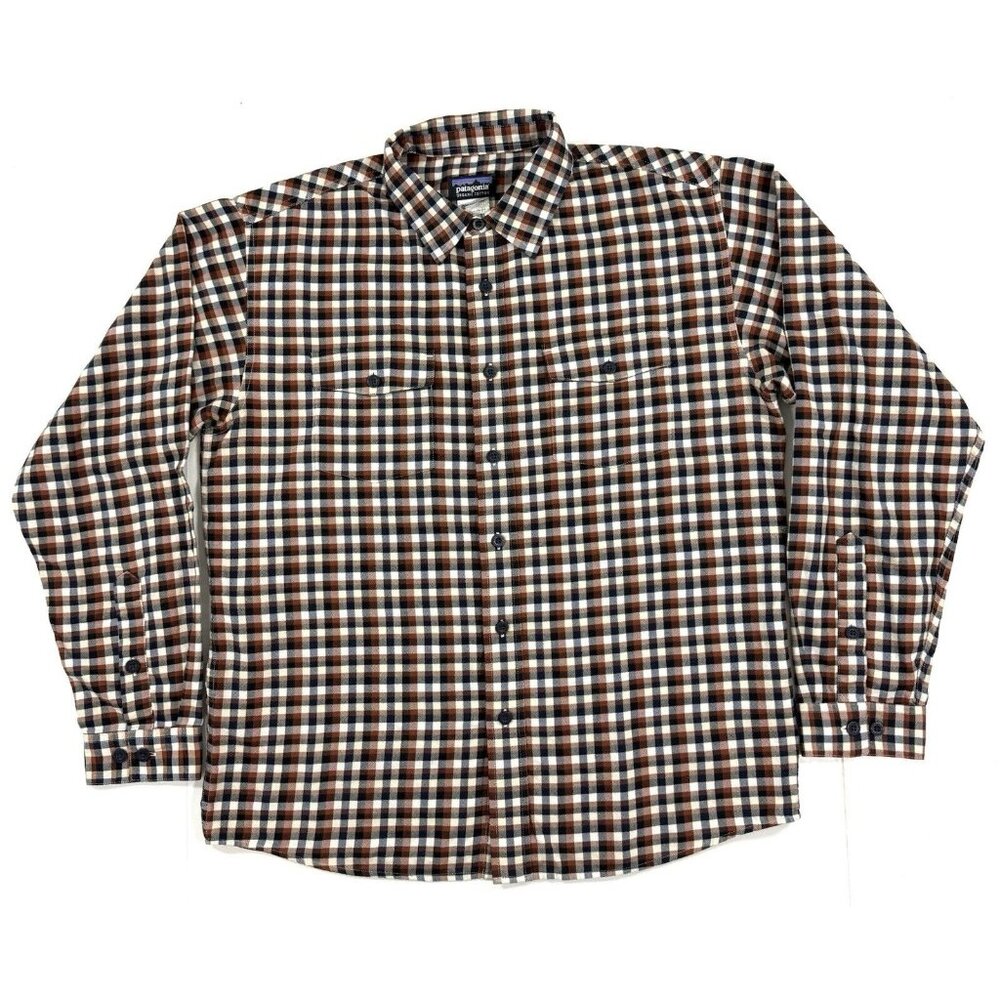 Patagonia Buckshot Shirt Mens Size Medium Plaid Long Sleeve Organic Cotton